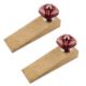 2 Pieces Solid Cherry Square Ceramic Door Stopper